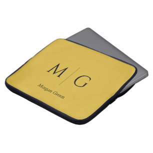 Stilfull monogram med namn design M guld Laptop Fodral