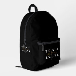Stilfull monogram svart guld skript kontor skola