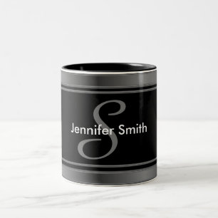 Stilfull Monogramdesign Två-Tonad Mugg