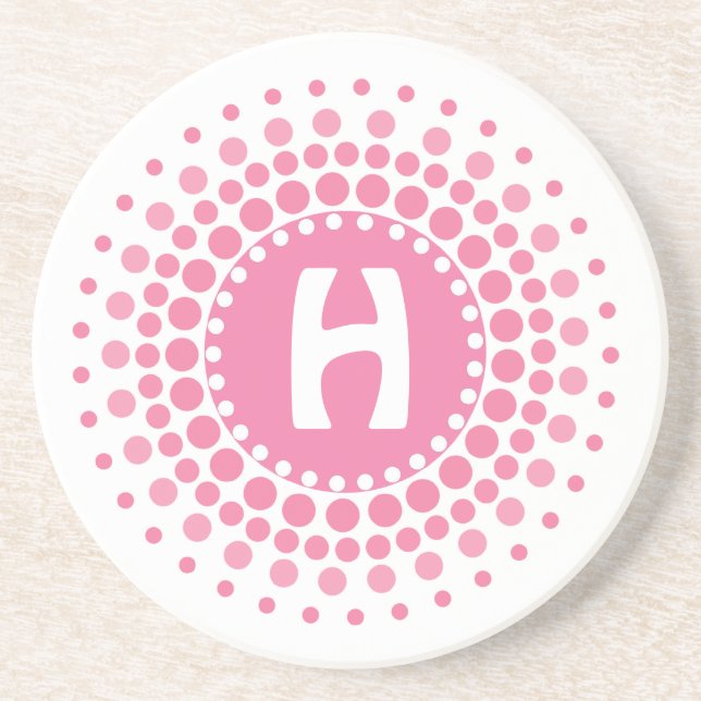 Stilfull Monogramstenkustfartyg Underlägg Sandsten (Framsidan)