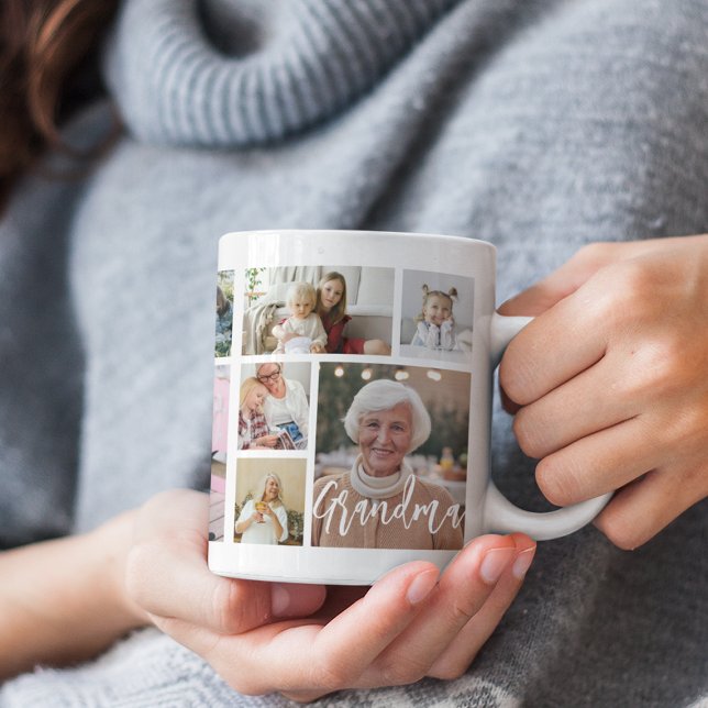 Stilfull Mormor 15 Fotokollage Kaffemugg (Skapare uppladdad)