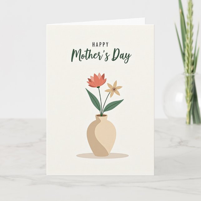 Stilfull mormorsdags blomkort kort (Framsida)
