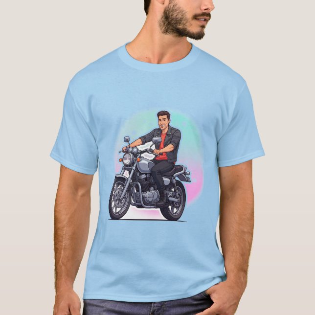 Stilfull motorcyklist t shirt (Framsida)