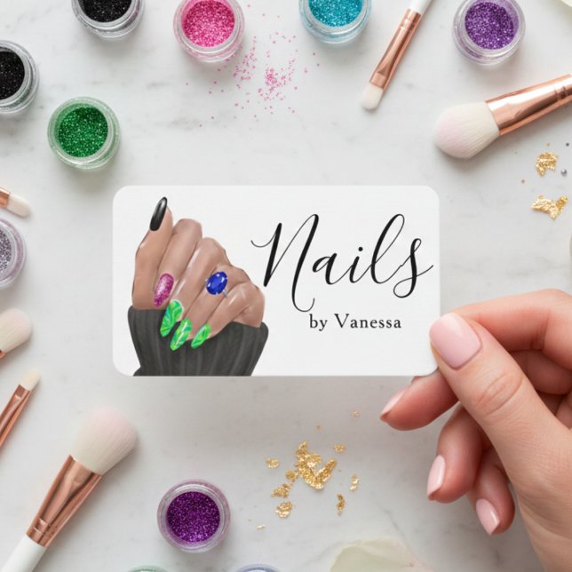 Stilfull nagelkonstnär Nageltekniker Varumärke Visitkort (Skapare uppladdad)