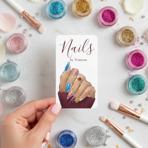 Stilfull nageltekniker Modern nagelkonst QR-kod Visitkort
