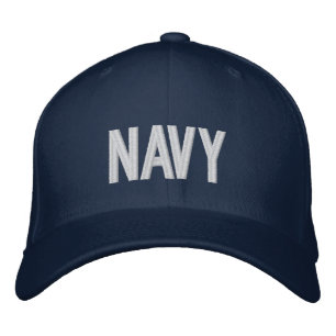 Stilfull NAVY-text anpassad Broderad Keps