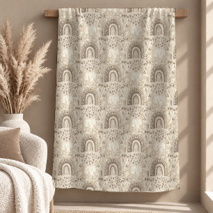 Stilfull neutral boho regnbåge kastfilt present fleecefilt