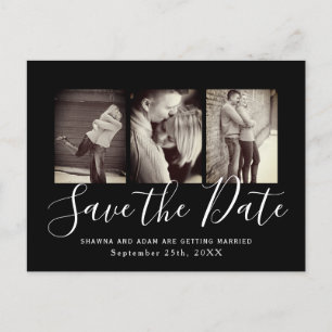 Stilfull och enkel svart-vit Save the Date Meddelande Vykort