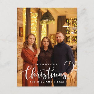 Stilfull och rustik, Glad jul familjefoto Vykort