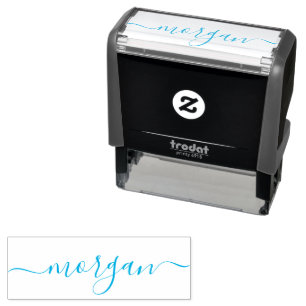 Stilfull och trendig blå minimalistisk tjejaktig självfärgande stämpel