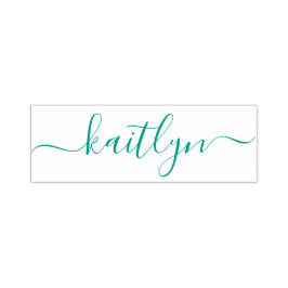 Stilfull och trendig tealblå minimalistisk tjejakt självfärgande stämpel