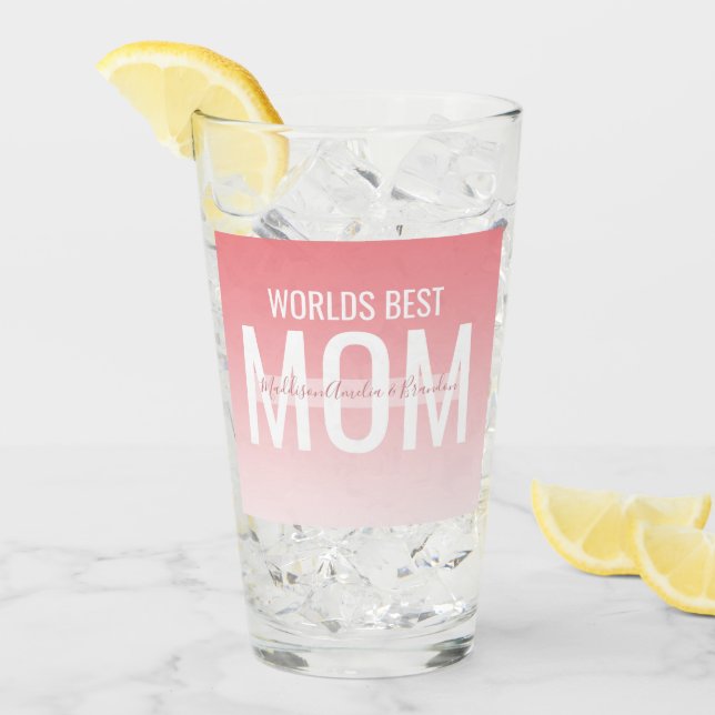Stilfull Ombre Världens Bästa Mamma Glaskopp (Framsida Ice)