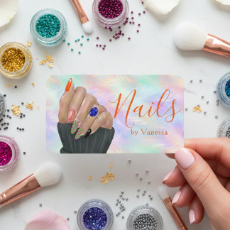 Stilfull Opal Iridescent Nagelkonst Manikyr Artist Visitkort