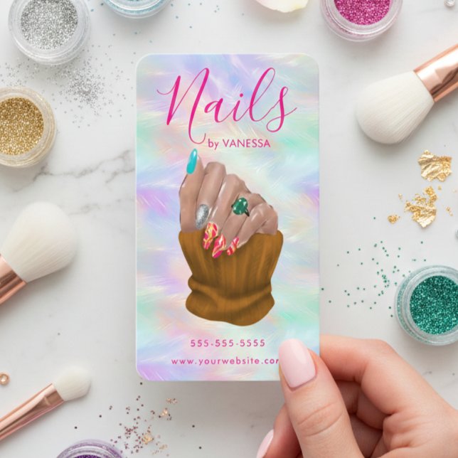 Stilfull Opal Manikyr Artist Nagelsalong Modern Visitkort (Skapare uppladdad)