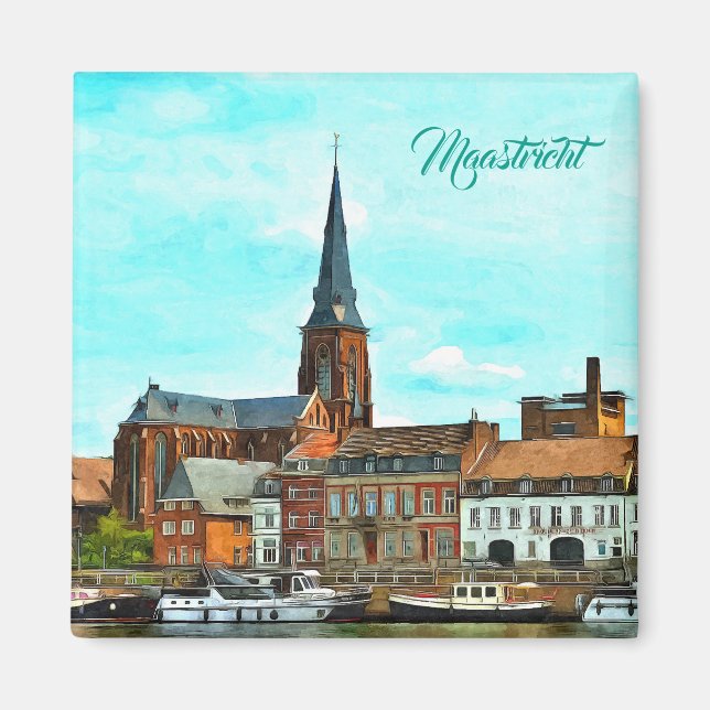 Stilfull panorama över Maastricht Magnet (Framsidan)