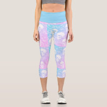 Stilfull pastell goth ombré rosa & blå dödskallar