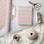 Stilfull persika- och tealfärg Pastelltoner Ränder Presentpapper<br><div class="desc">Anpassad randig mall Modern elegant cool pastell persika- och tealfärgstoner Ränder Hantverk & Festmaterial Presentförpackningsmaterial / Matta presentpapper.</div>