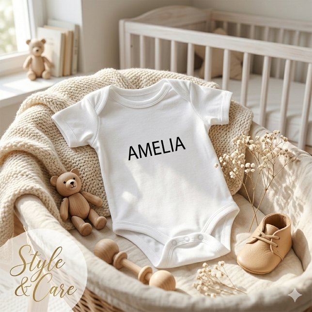 Stilfull personlig barnbodys med namn t shirt (Stylish Personalized Baby Bodysuit with Name)