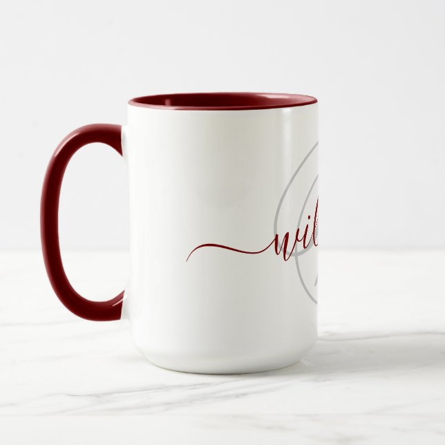 Stilfull personlig monogram med namn mugg (Vänster)