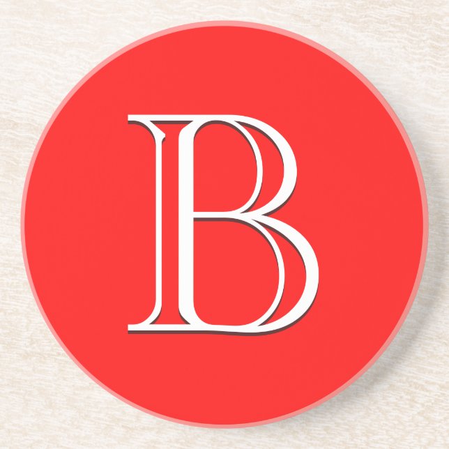 Stilfull Personlig Preppy Monogram Initial Rund Underlägg (Framsidan)