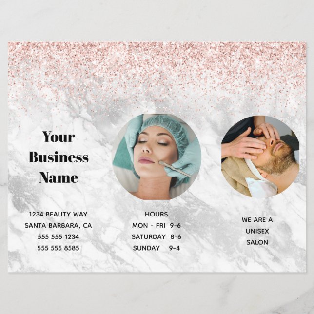 Stilfull Pink Salon Spa Prislista Reklamblad (Baksidan)