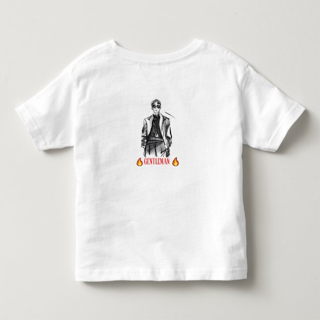 Stilfull pojke med solglasögon illustration barn t shirt (Baksida)