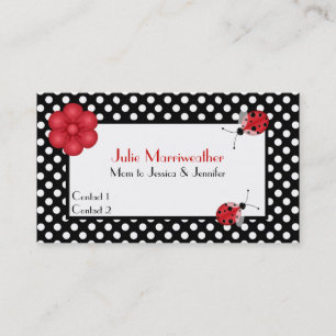 Stilfull polka dots & nyckelpigamammatelefonkort