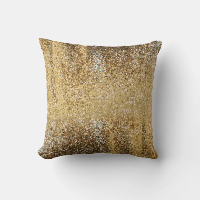 Stilfull Posh sequin för glitterFauxguld Kudde (Framsida)