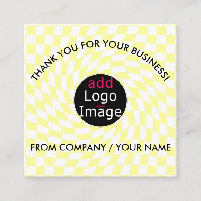 Stilfull professionell tack anpassad rutig  tilläggskort (Framsida)