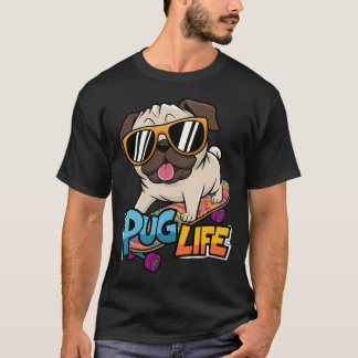 Stilfull Pug på skateboard-grafik perfekt för Utfl T Shirt