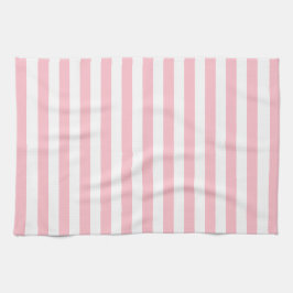 Stilfull randig vit och mjuk rosa kökshandduk