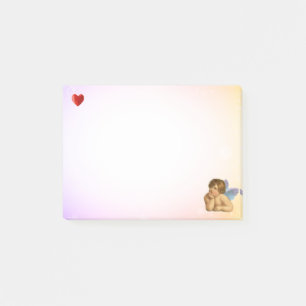Stilfull Raphael Kerub & Hjärta på Pastellfärger Post-it Block