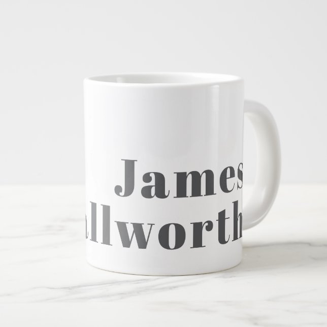 Stilfull redigerbar retro modern text | Grå Jumbo Mugg (Framsida höger)