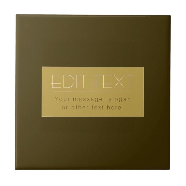 Stilfull redigerbar textmall | Vintageguld Kakelplatta (Framsidan)