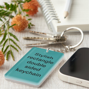Stilfull rektangeldubbla sid keychain