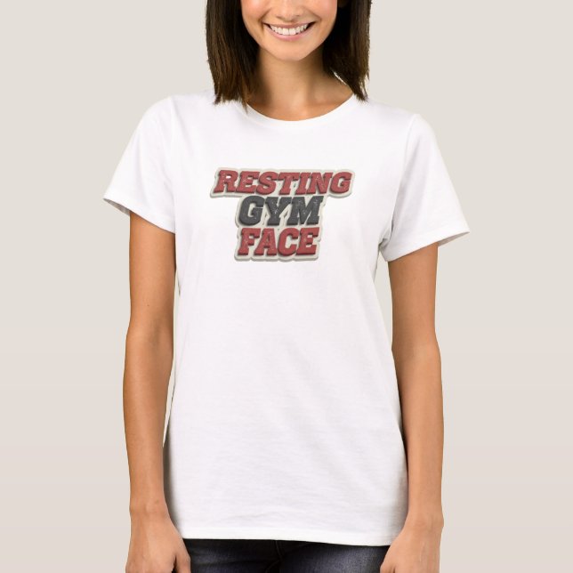 Stilfull RESTING GYM FACE Modekonst T Shirt (Framsida)