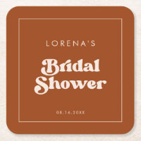 Stilfull retro bränd orange bröllopsdusch