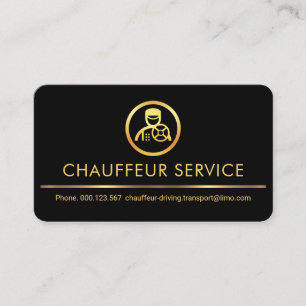Stilfull Retro Guld Chaufför Förare Taxi Cab Visitkort