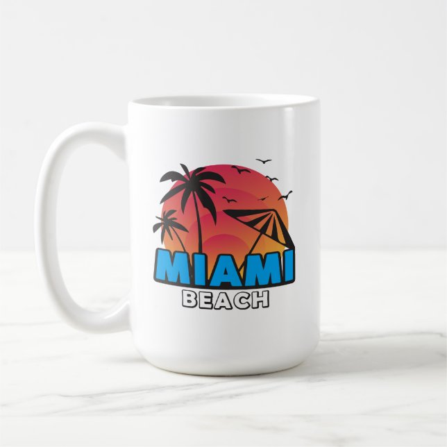 Stilfull Retro Miami Beach Resa  Kaffemugg (Vänster)