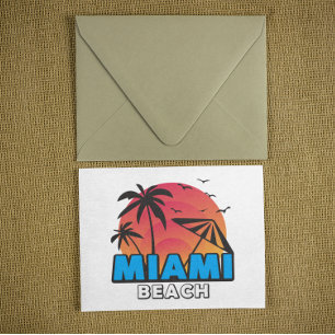 Stilfull Retro Miami Beach Resa Vykort
