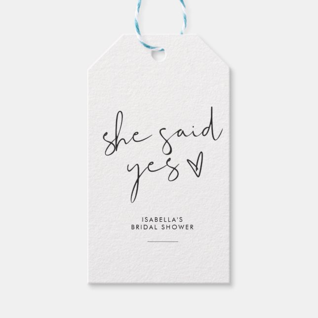 Stilfull retro svart & vit Bröllopsfest  Presentetikett (Framsidan)