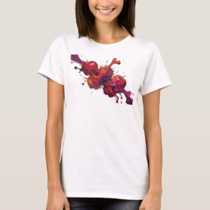 Stilfull röd abstrakt Apple-grafisk t-shirt