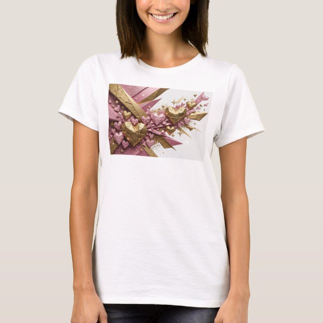 Stilfull röd ABSTRAKT KONST Statement T-shirt (Framsida)