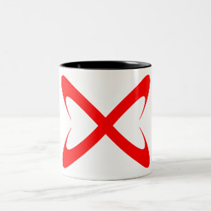 Stilfull röd bokstav X monogram Två-Tonad Mugg