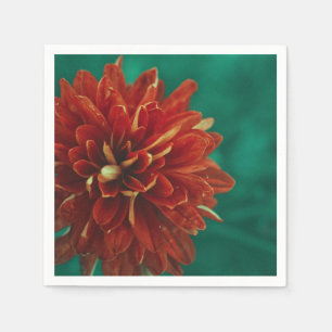 Stilfull röd ChrysanthemumblommaPappersservett Pappersservett