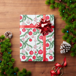 Stilfull röd och grön jul akvarell presentpapper