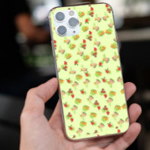 Stilfull röd och rosa exotisk blommönster på grön