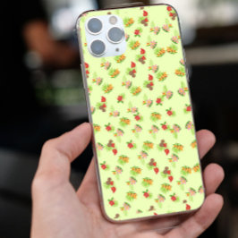 Stilfull röd och rosa exotisk blommönster på grön