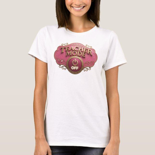 Stilfull röd TEACH MODE OFF konstnärlig kompositio T Shirt (Framsida)