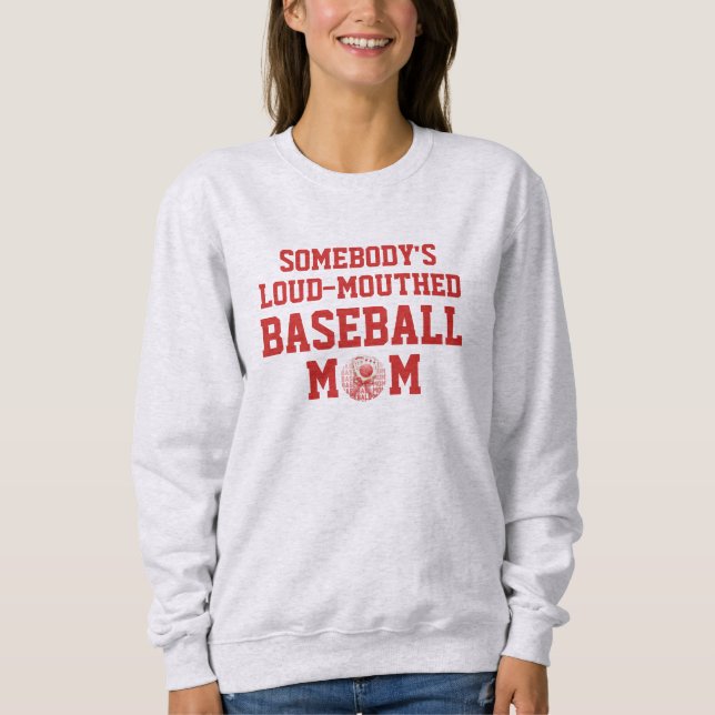 Stilfull rolig HÖGLJUDD BASEBALL-MAMMA T Shirt (Framsida)